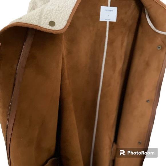 OLD NAVY Sherpa Coat Jacket Ivory Cream **RARE** XL - Picture 3 of 9